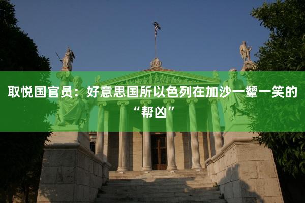 取悦国官员：好意思国所以色列在加沙一颦一笑的“帮凶”
