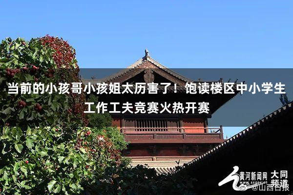 当前的小孩哥小孩姐太历害了！饱读楼区中小学生工作工夫竞赛火热开赛
