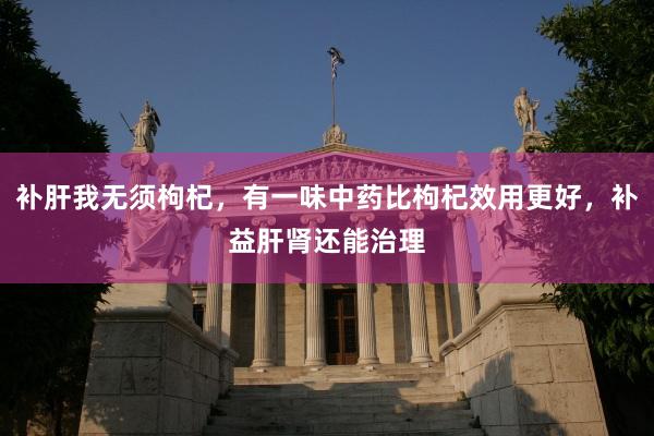 补肝我无须枸杞，有一味中药比枸杞效用更好，补益肝肾还能治理
